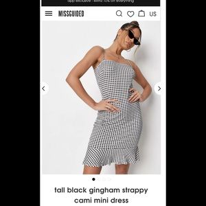 Missguided Tall Gingham Strappy Mini Dress